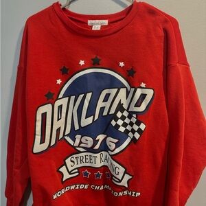 Red race car sweater